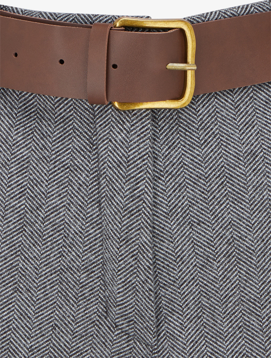 Short en feutrine à ceinture - Gris - 3