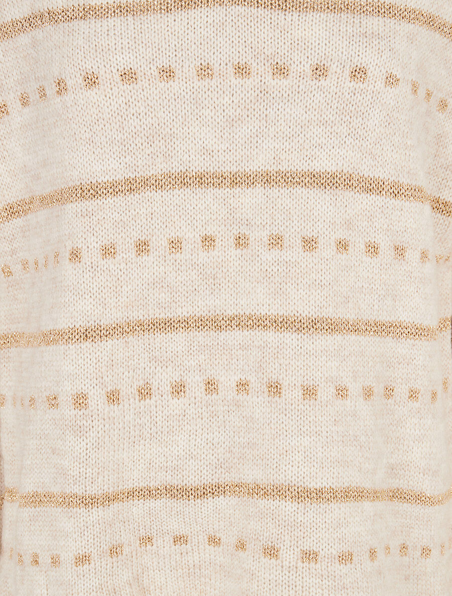 Pull imprimé lignes et points - Écru - 3