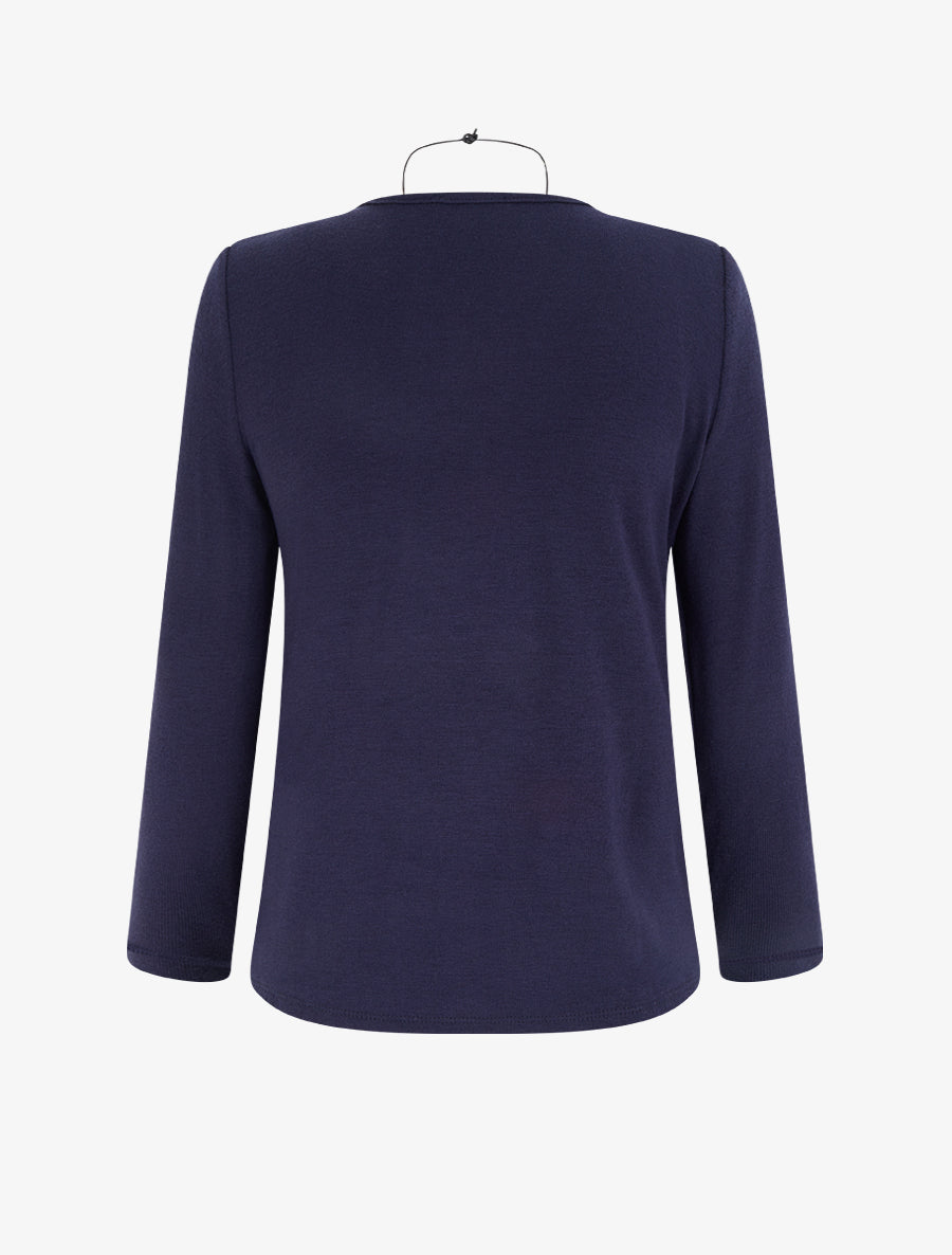Pull style cache-coeur effet torsadé - Marine - 2