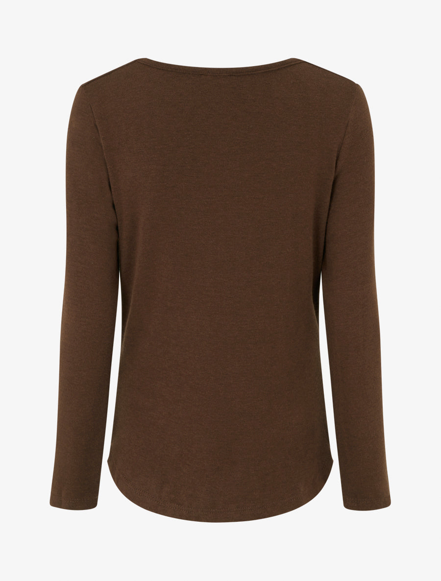 Pull fin à empiècement bijou - Marron - 2