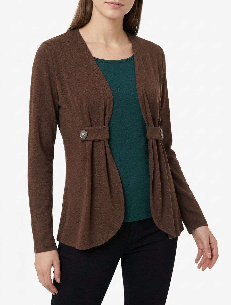 Maglione stile gilet con bottoni trompe-l&