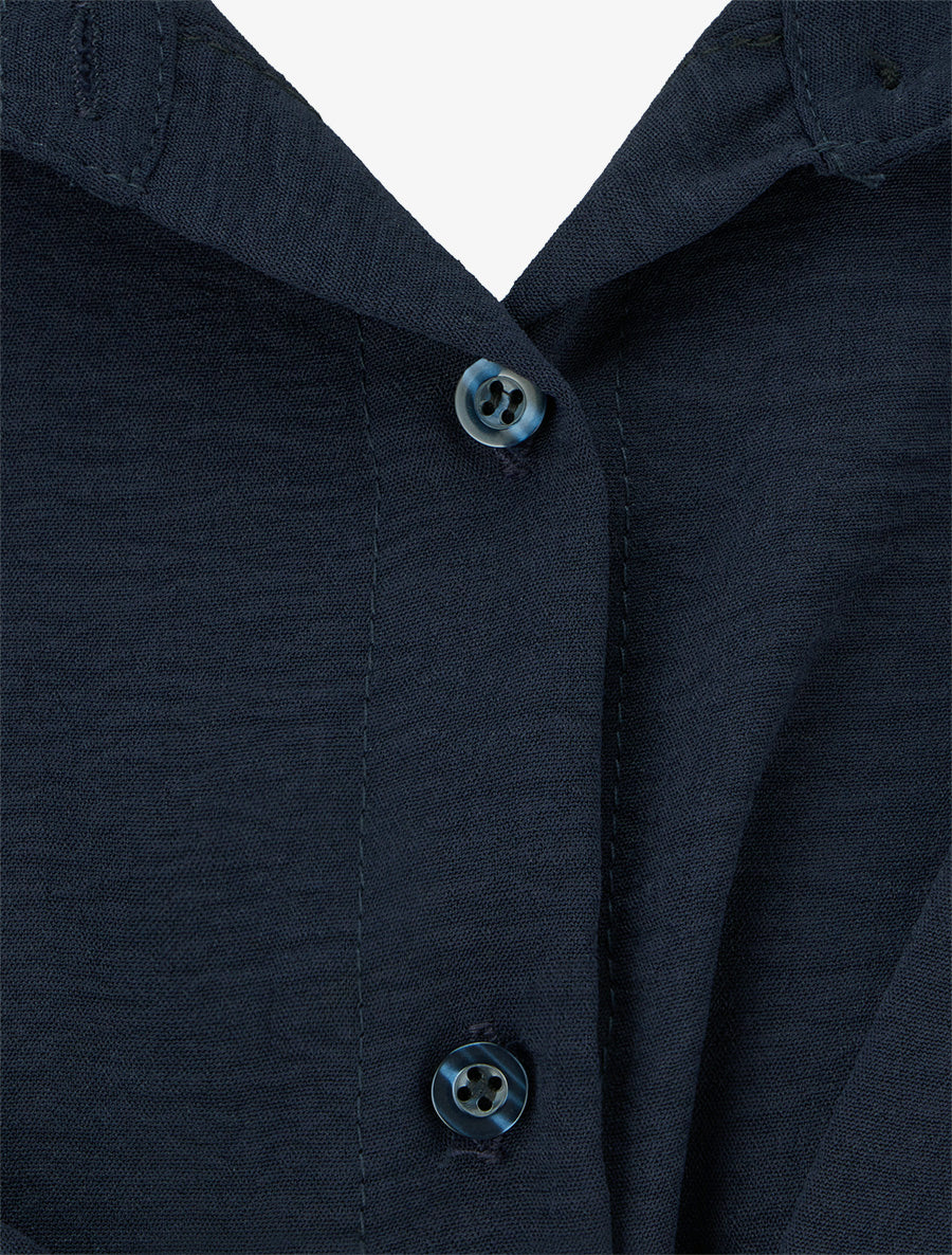 Robe chemise à pan à nouer - Marine - 3