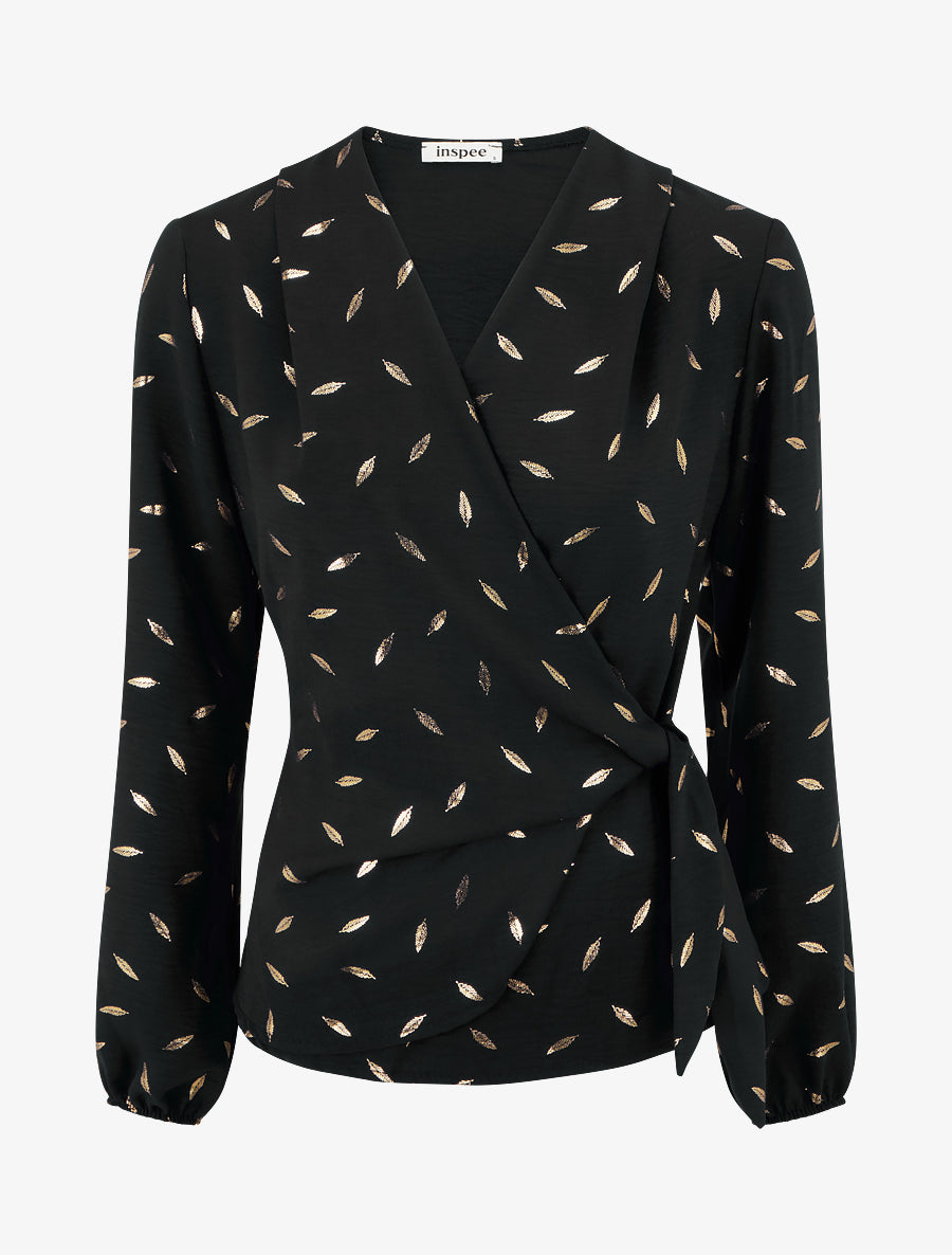 Top style portefeuille à plumes irisées - Noir - 1