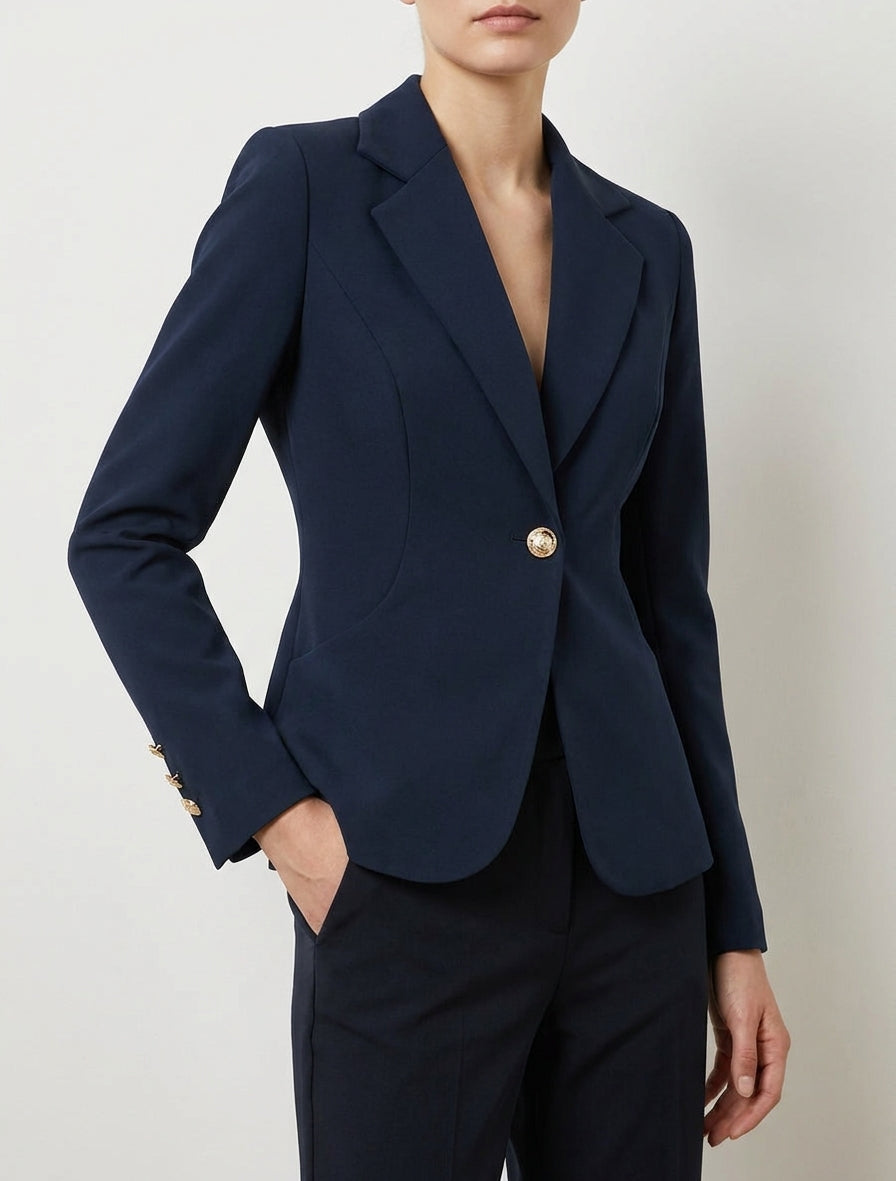 Blazer aderente a un bottone e spalline - Marina