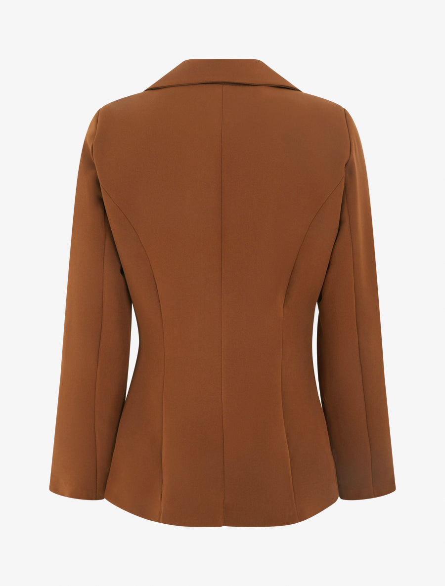 Blazer basique à épaulettes - Camel - 2