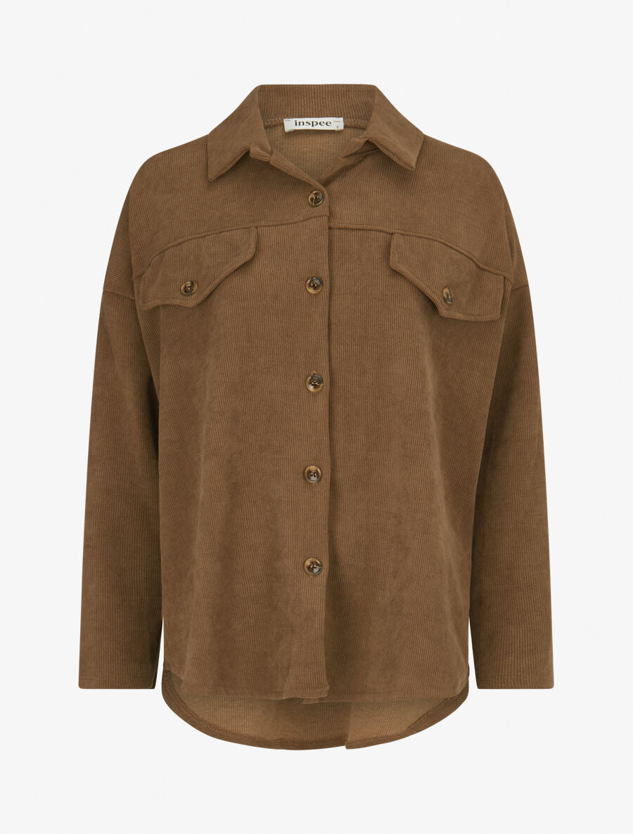 Surchemise côtelée basique - Camel - 4