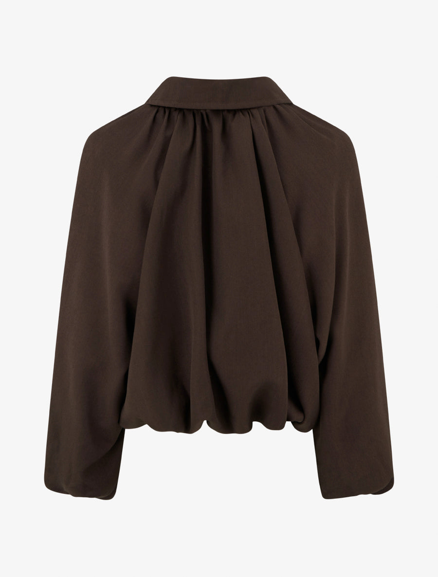 Bomber uni à bords élastiqués - Marron - 2