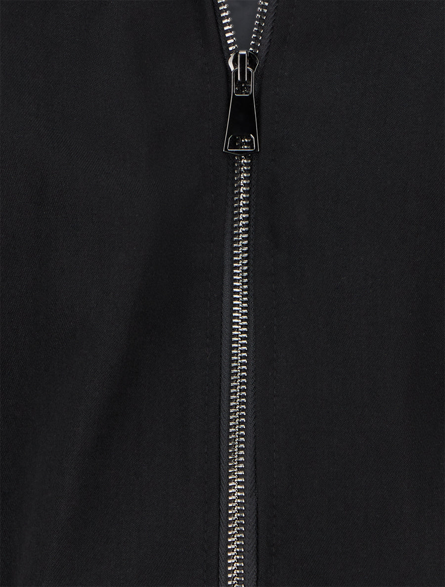 Bomber uni à bords élastiqués - Noir - 3