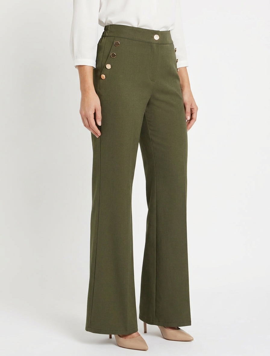 Pantaloni a vita alta a zampa d&