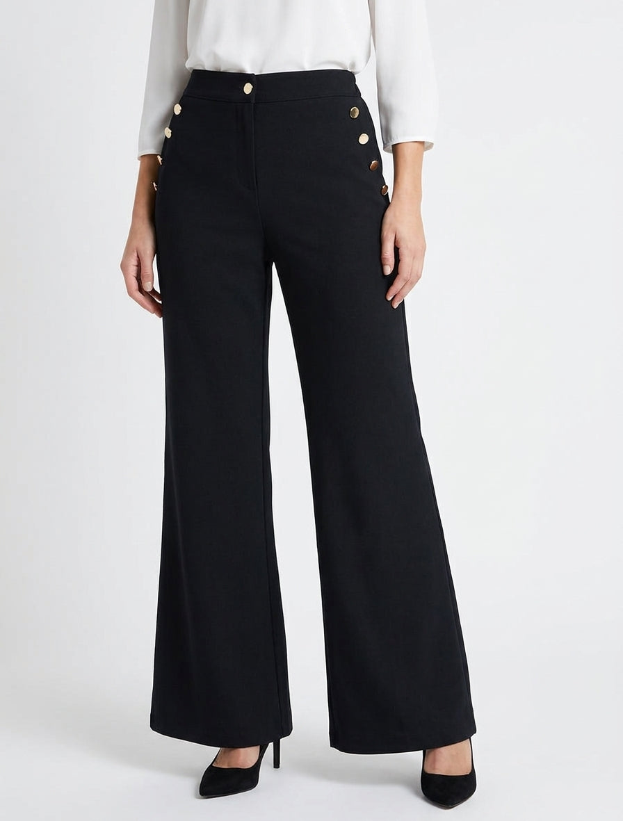 Pantaloni a vita alta a zampa d&