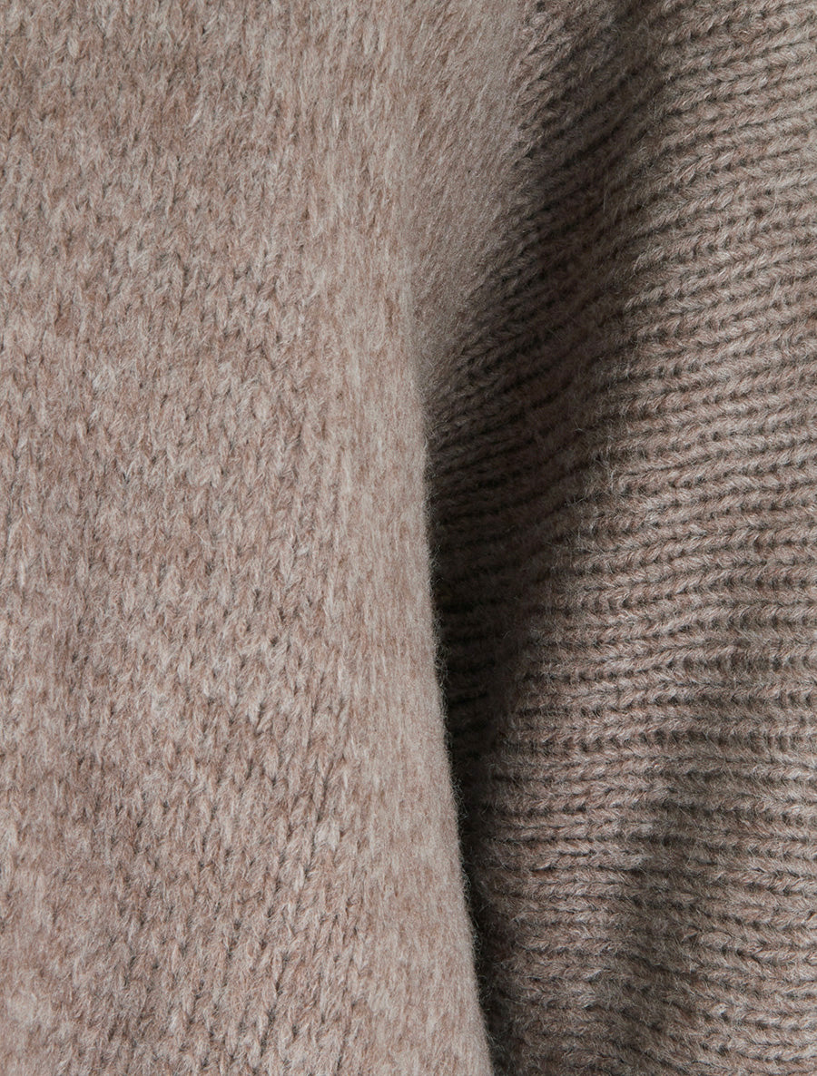 Gilet ouvert en maille épaisse à manches chauve-souris - Taupe - 3