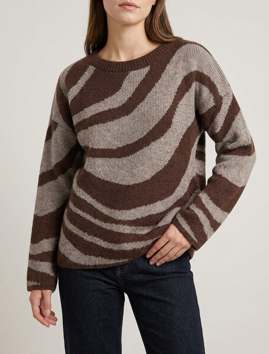 Maglione a taglio quadrato con motivo zebrato - Talpa