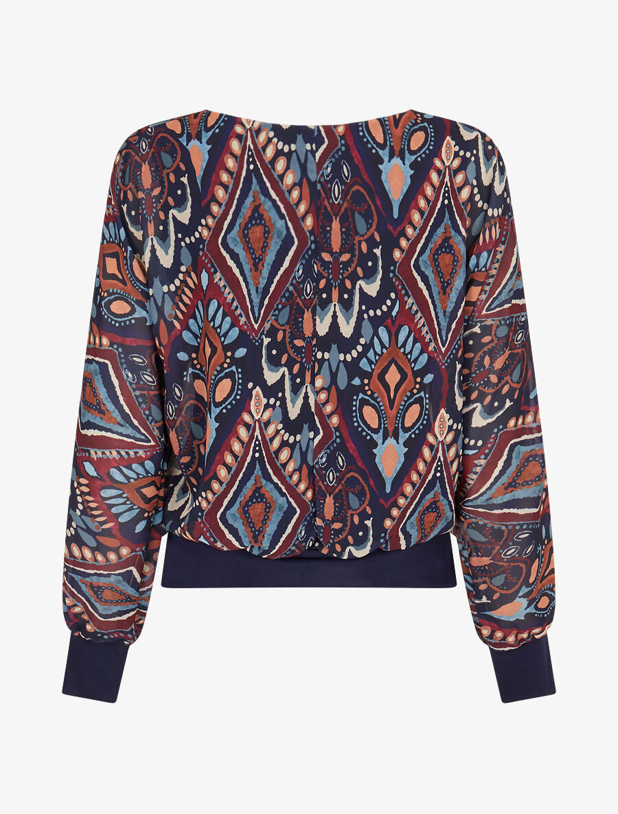 Top imprimé graphique en voile - Marine - 2