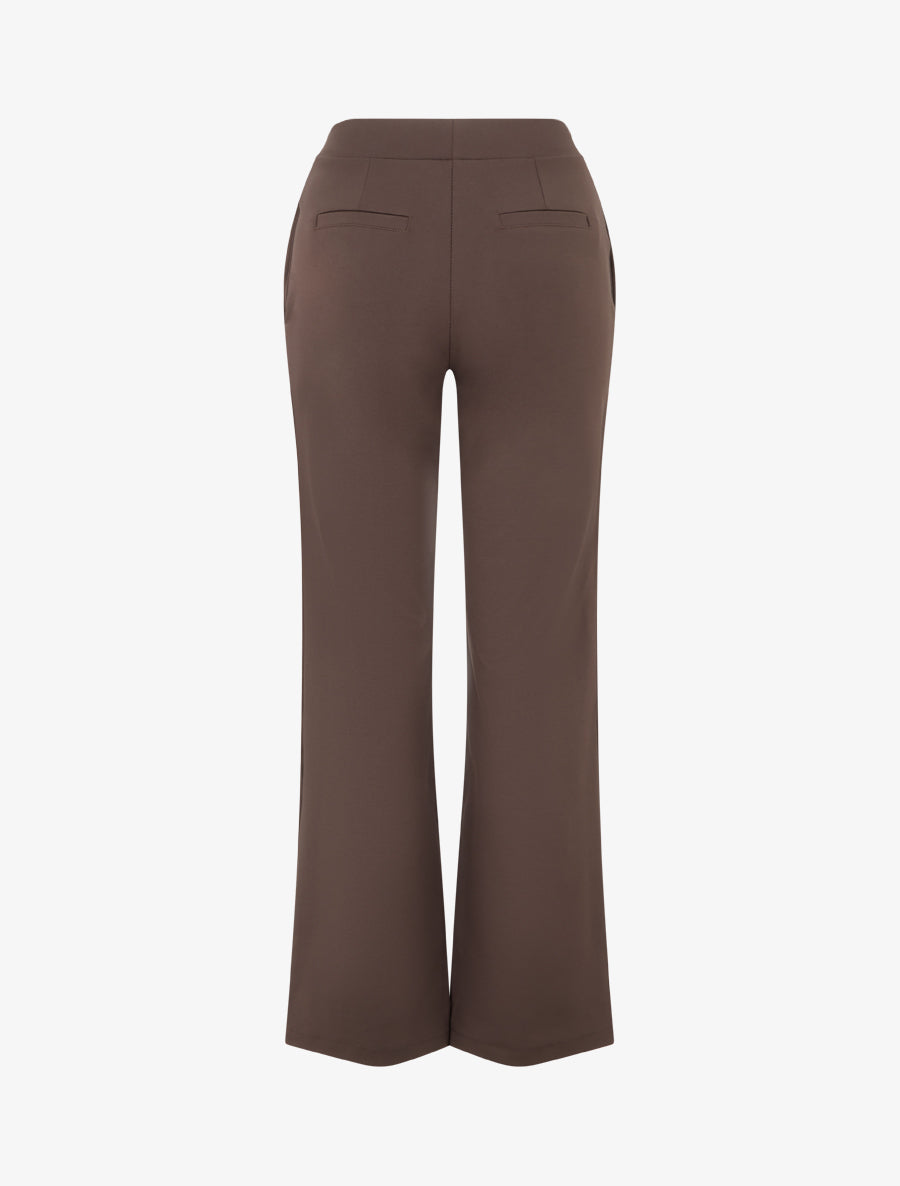 Pantalon uni coupe droite - Marron - 2