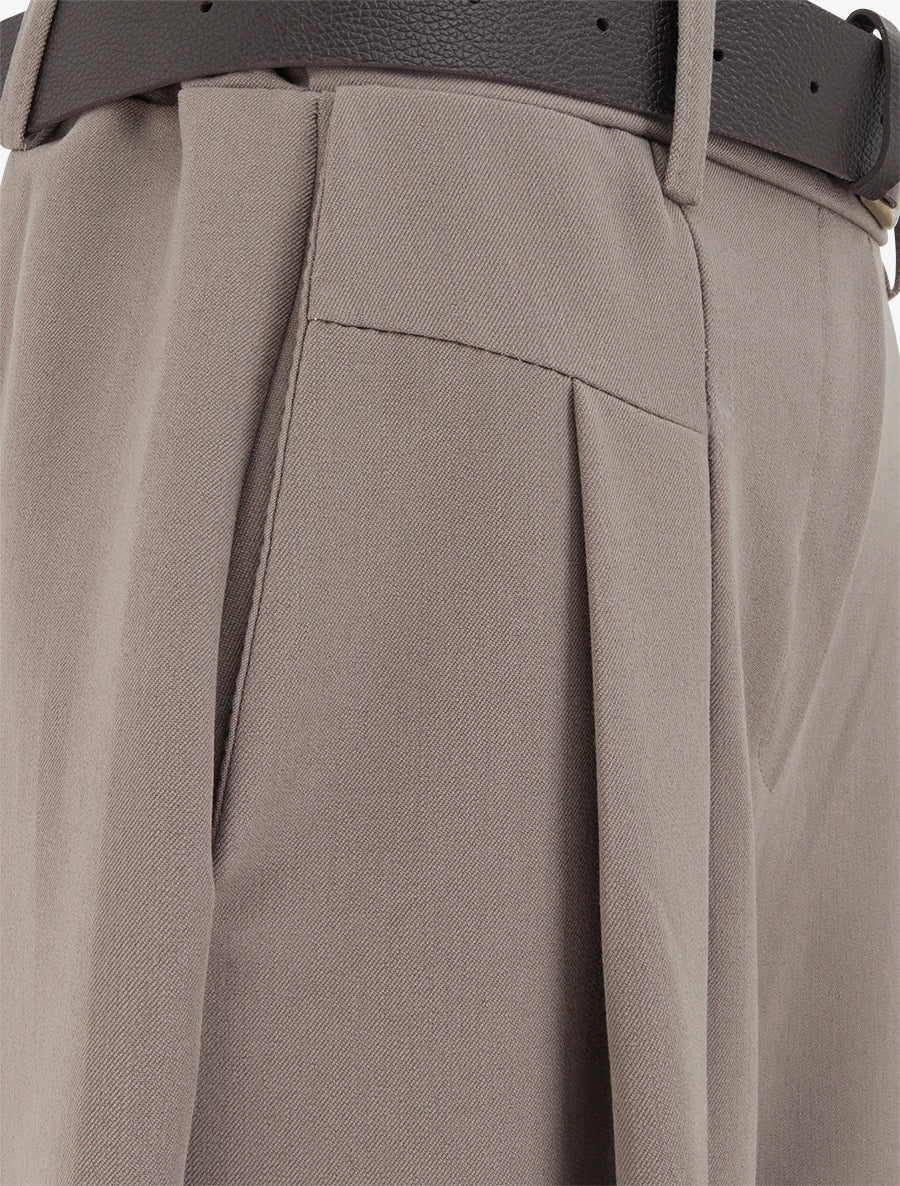 Pantalon coupe ample taille haute - Taupe - 3