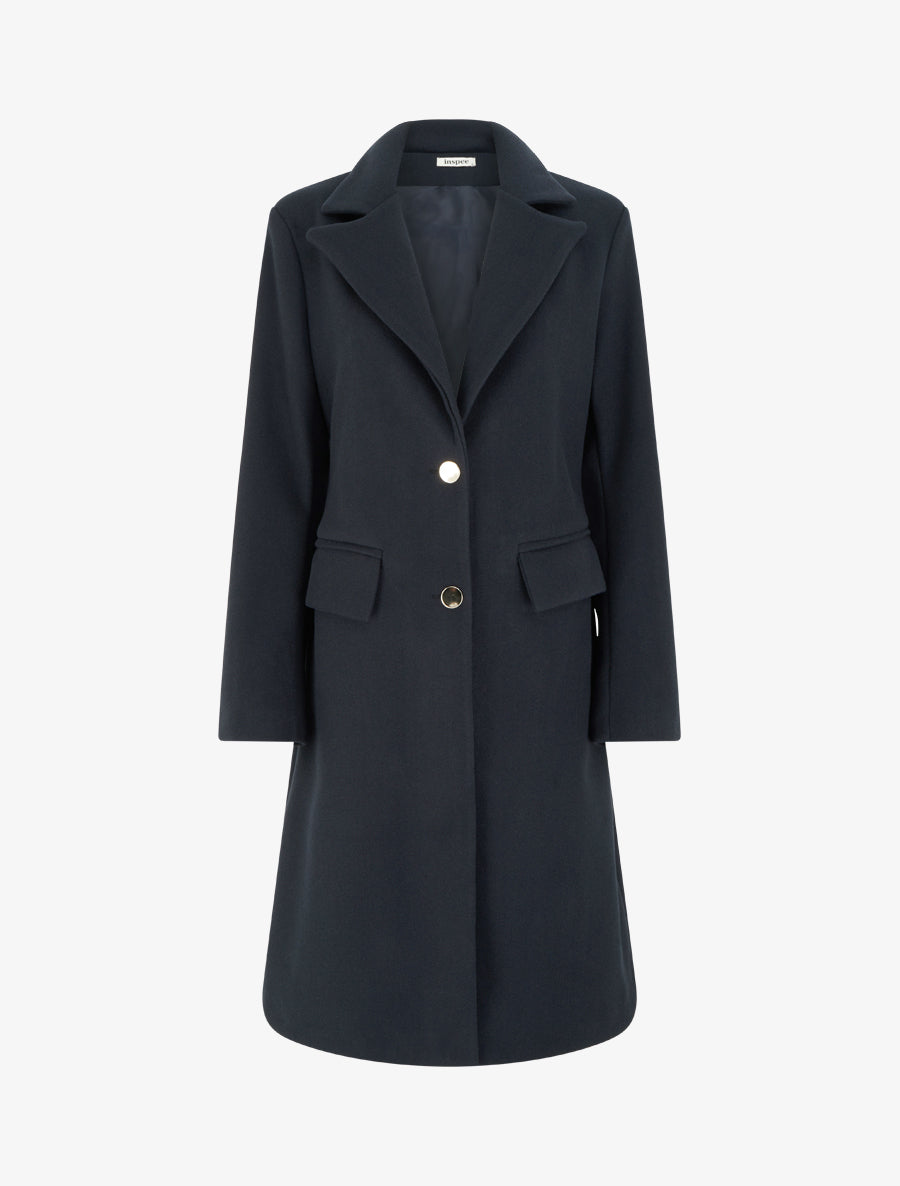 Manteau long droit classique - Marine - 1