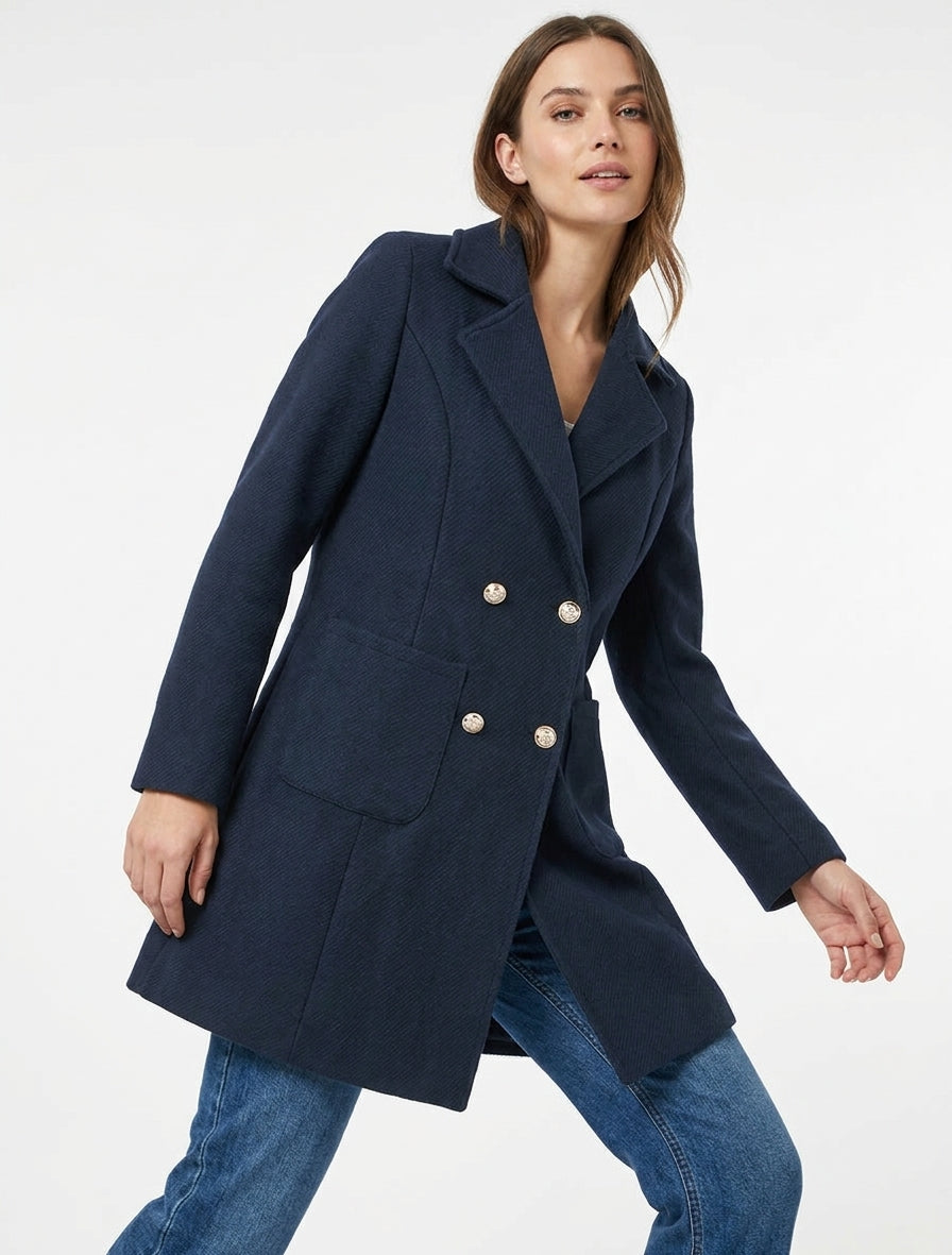 Cappotto in misto lana con tasche applicate - Marina