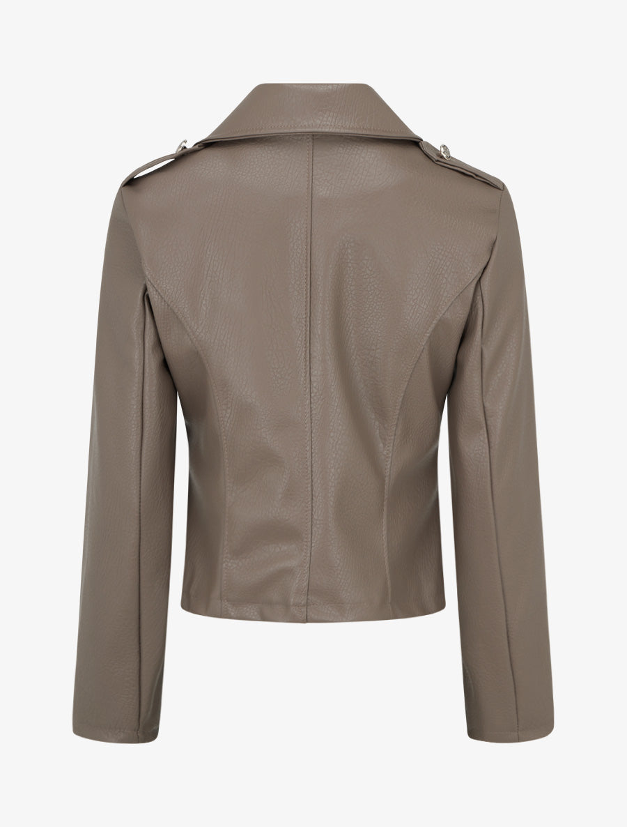Veste simili style officier - Taupe - 2