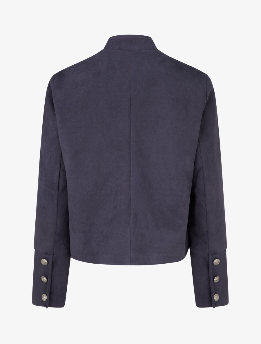 Veste suédine style officier - Marine - 2