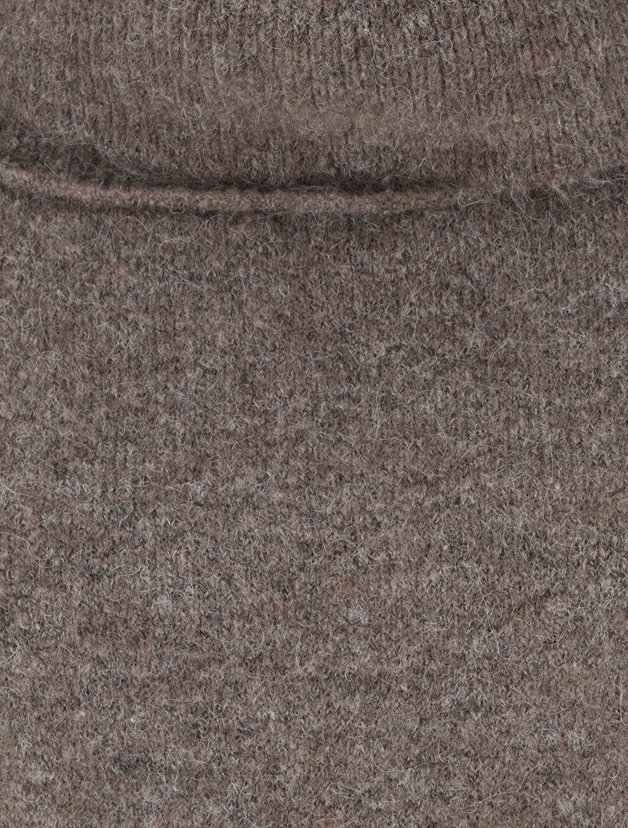 Pull en laine mélangée à col roulé - Marron - 3