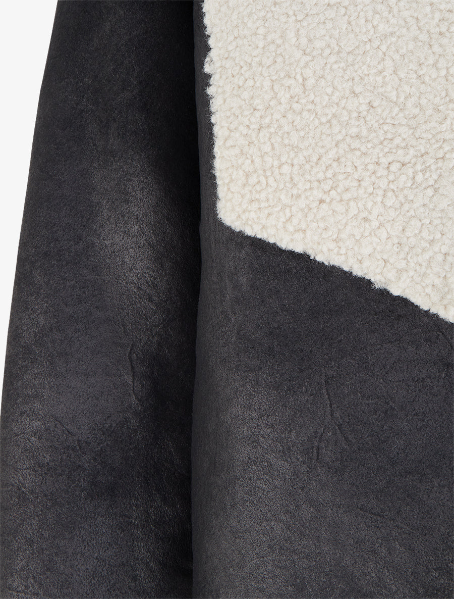 Blouson aviateur à col châle moumoute - Noir - 3
