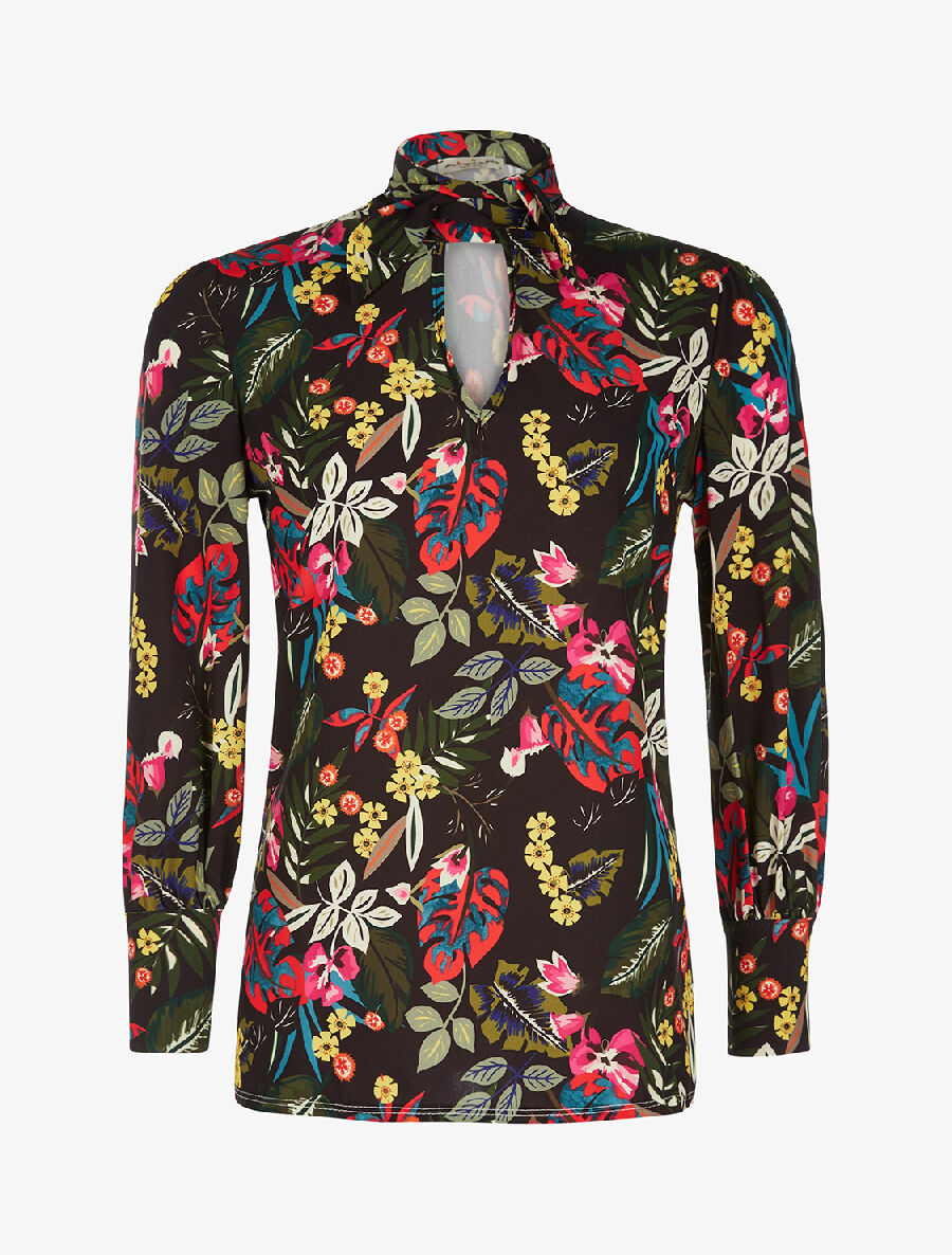 Blouse imprimée jungle - noir - 3