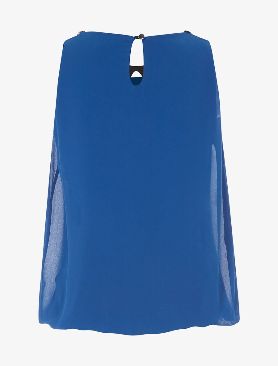 Top col claudine en strass - Bleu - 2