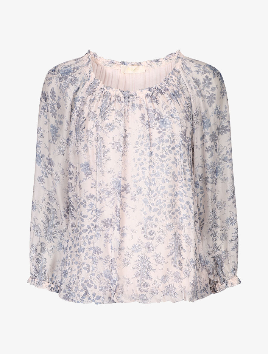 Blouse fleurie - nude - 4