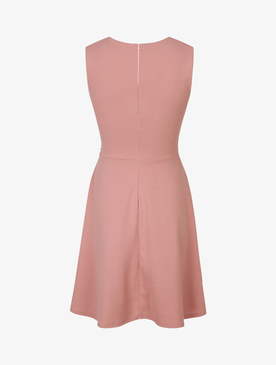 Robe patineuse sans manches à détail boucle ronde - Rose poudré - 2