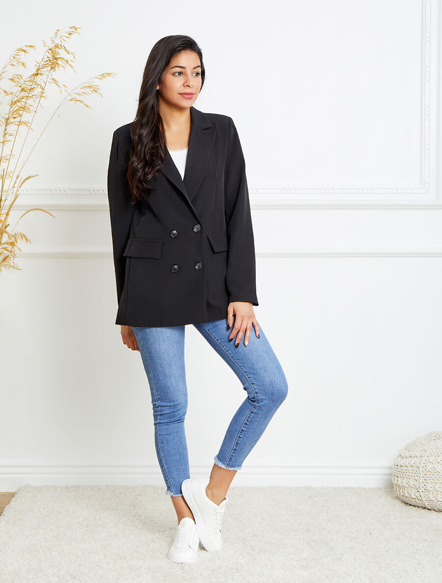 Blazer droit oversize - Noir - 4