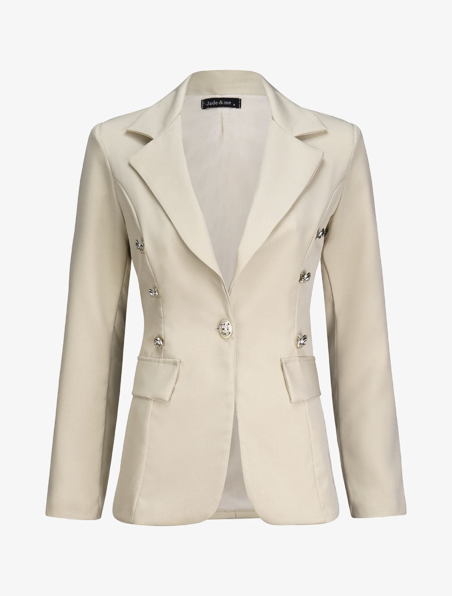 Blazer overzise uni - Beige - 1