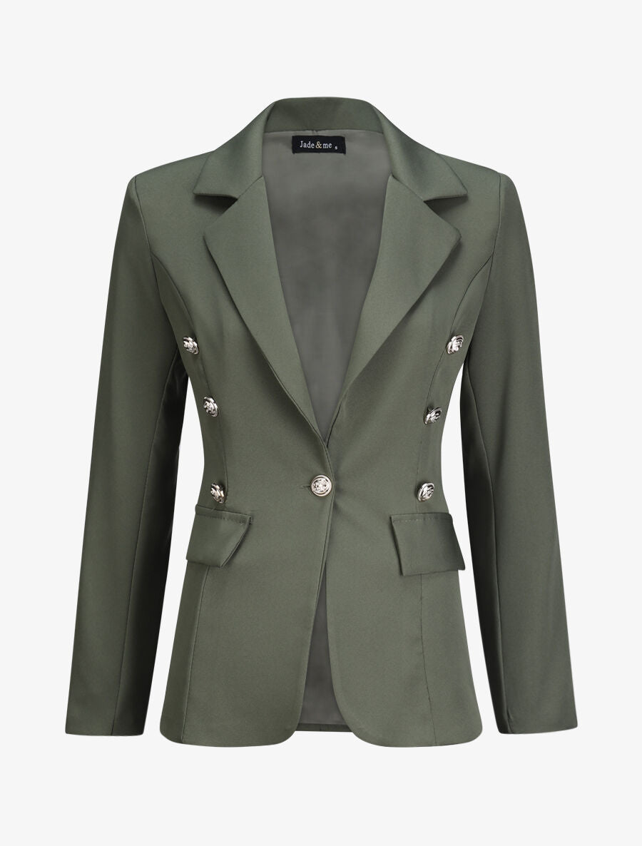 Blazer overzise uni - Kaki - 1