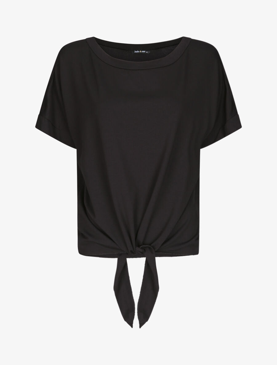 Top oversize uni à épaules ajourées - Noir - 5