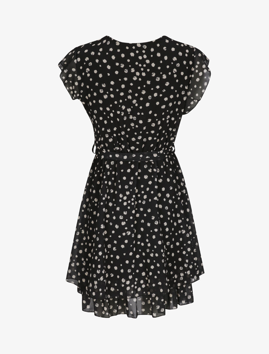 Robe en voile à imprimé moucheté - Noir - 2