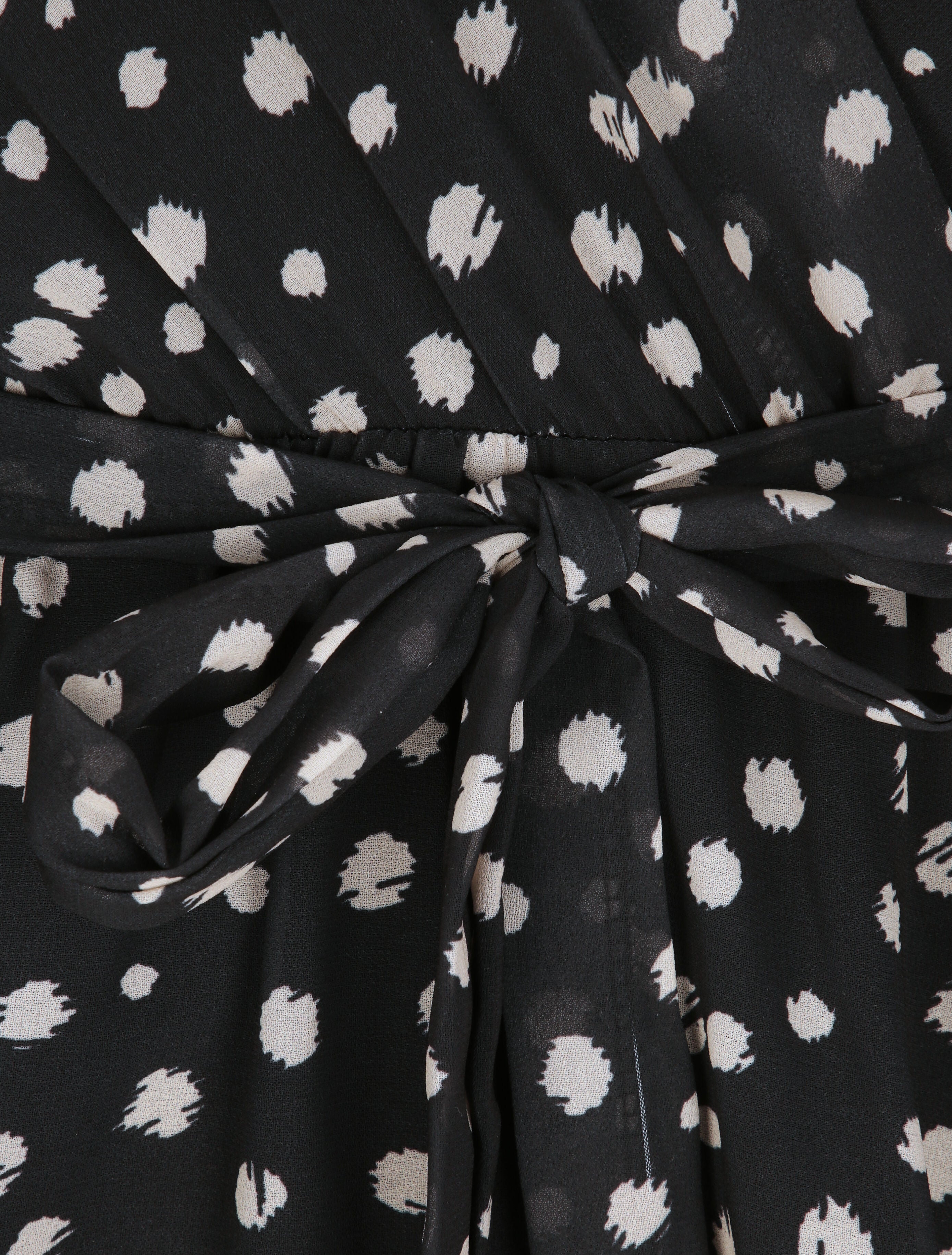 Robe en voile à imprimé moucheté - Noir - 3