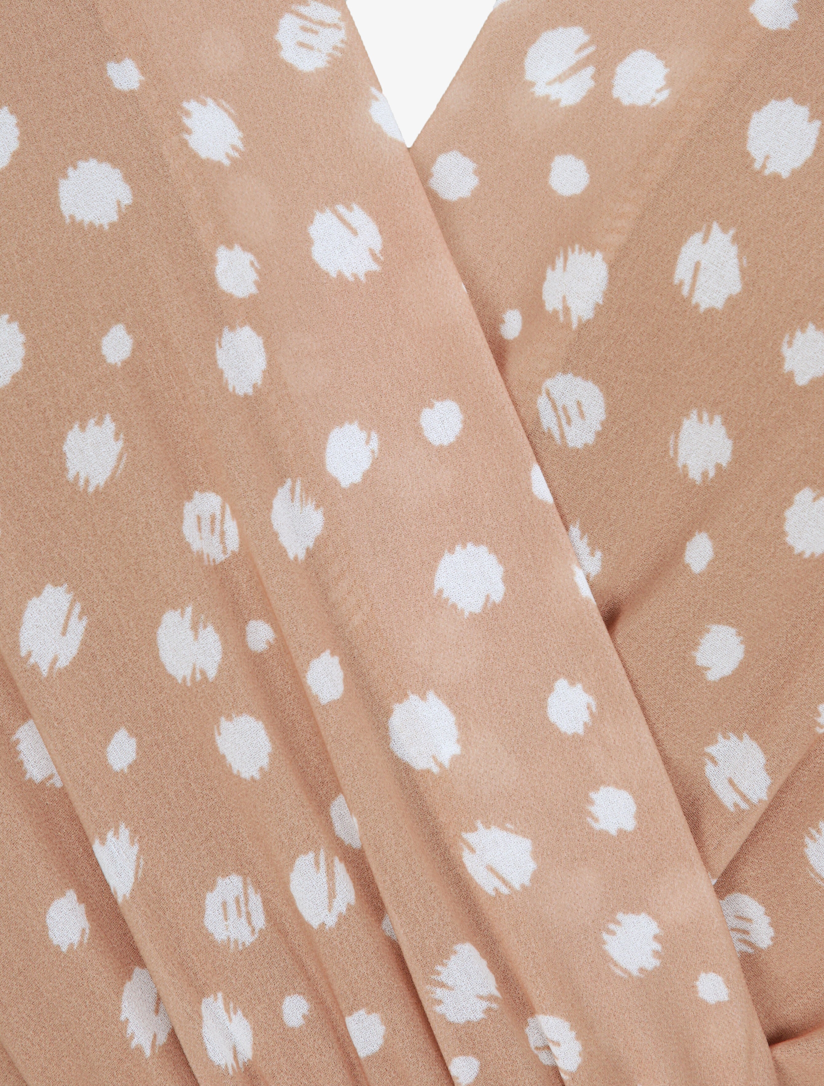 Robe en voile à imprimé moucheté - Camel - 3