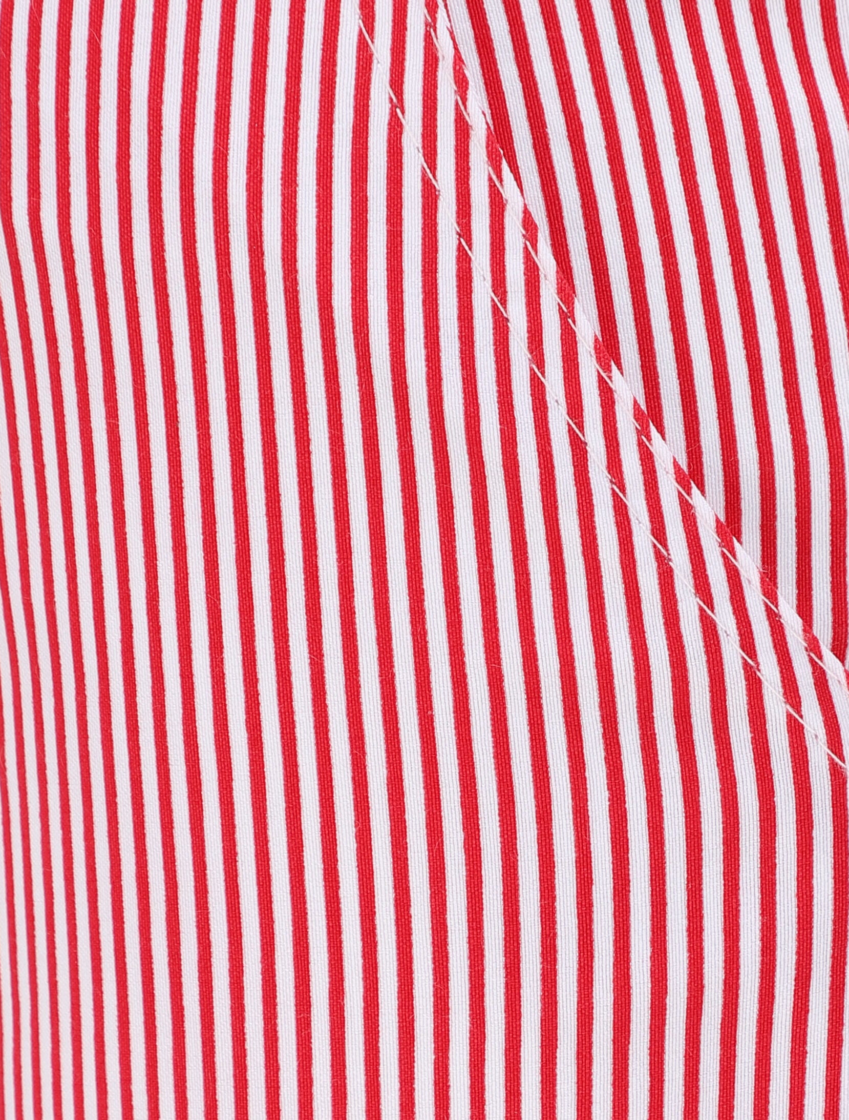 Pantalon à revers imprimé rayures - Rouge - 3