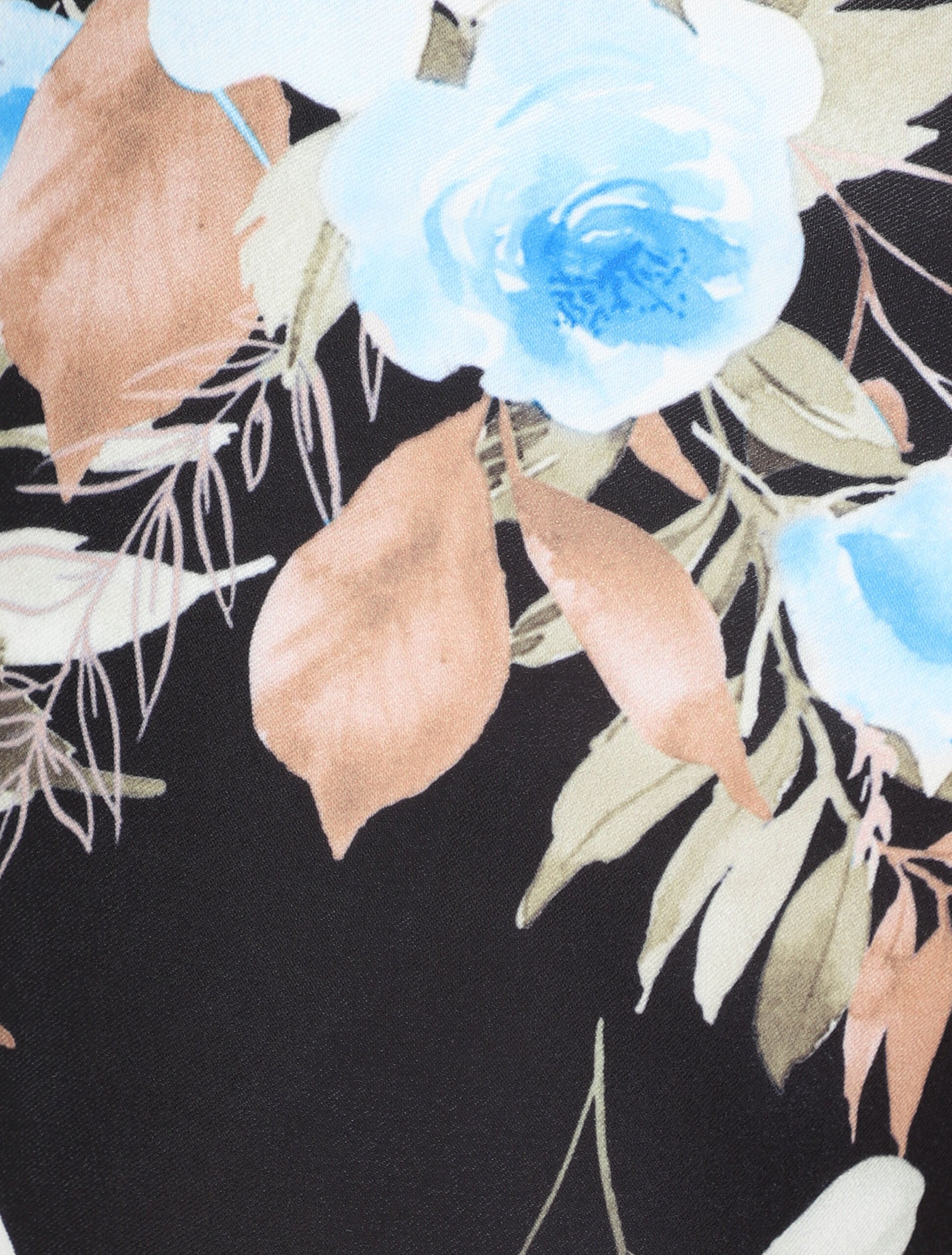 Bermuda à ourlets imprimé roses - Noir - 3