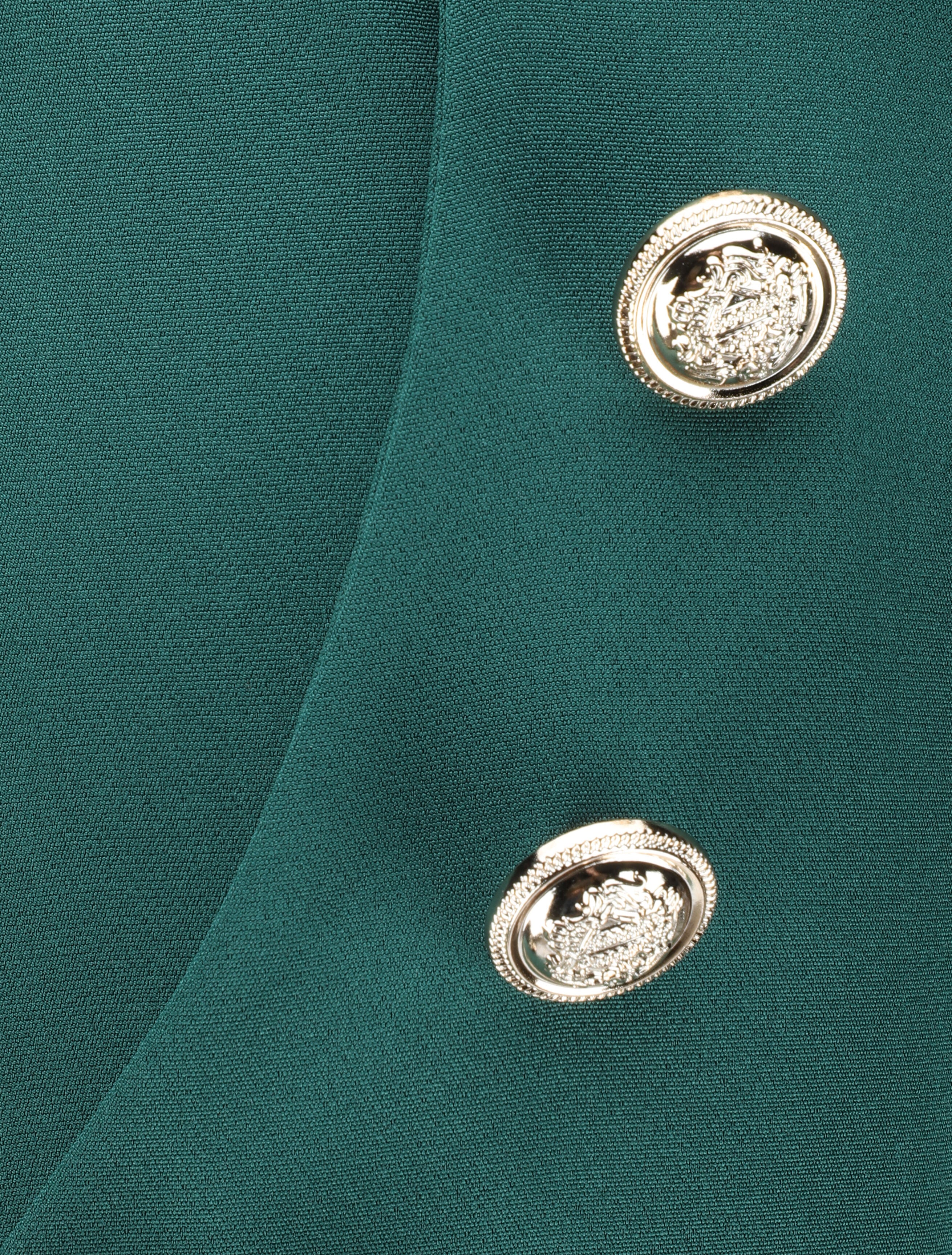 Pantalon droit à boutons et taille stylisés - Vert sapin - 3
