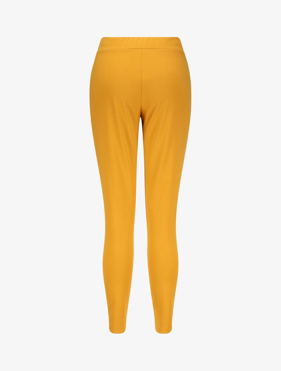 Pantalon slim à taille élastiquée - Jaune moutarde - 2