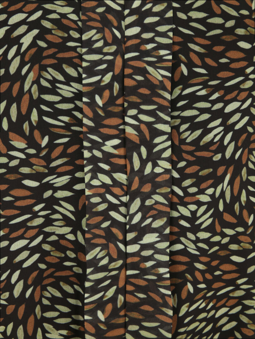 Top sans manches imprimé feuilles stylisées - Noir - 3