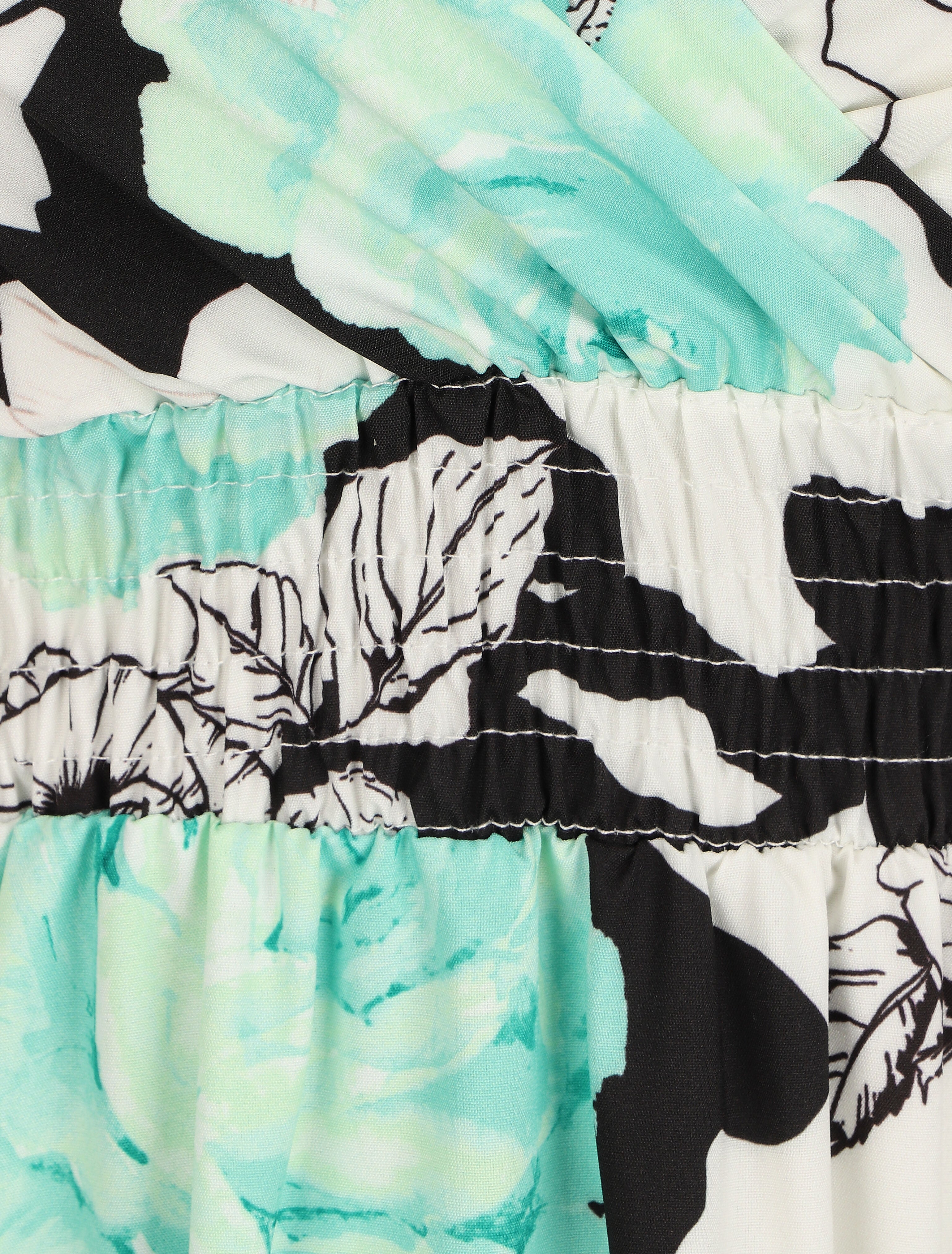 Robe longue à imprimé grandes roses - Vert d&