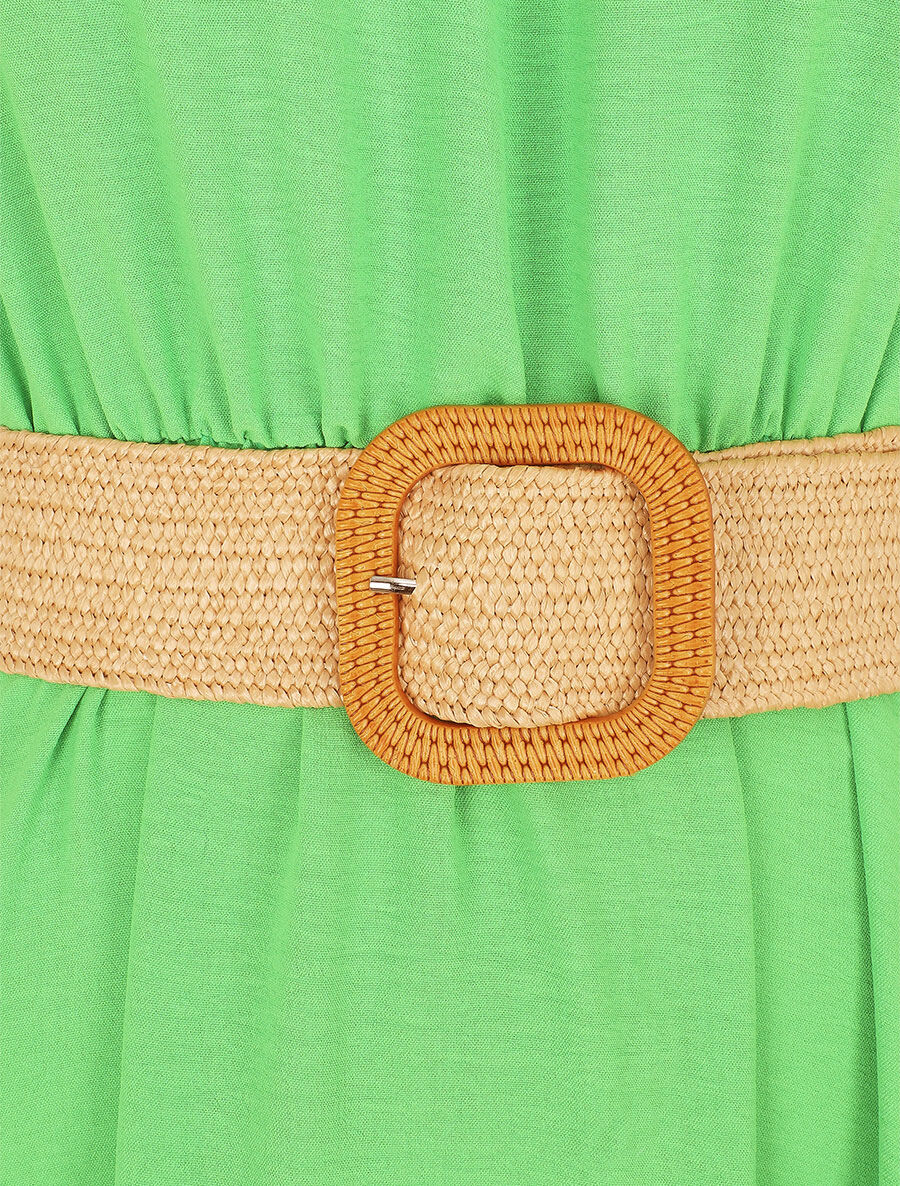 Robe longue unie dos nu - Vert pomme - 3