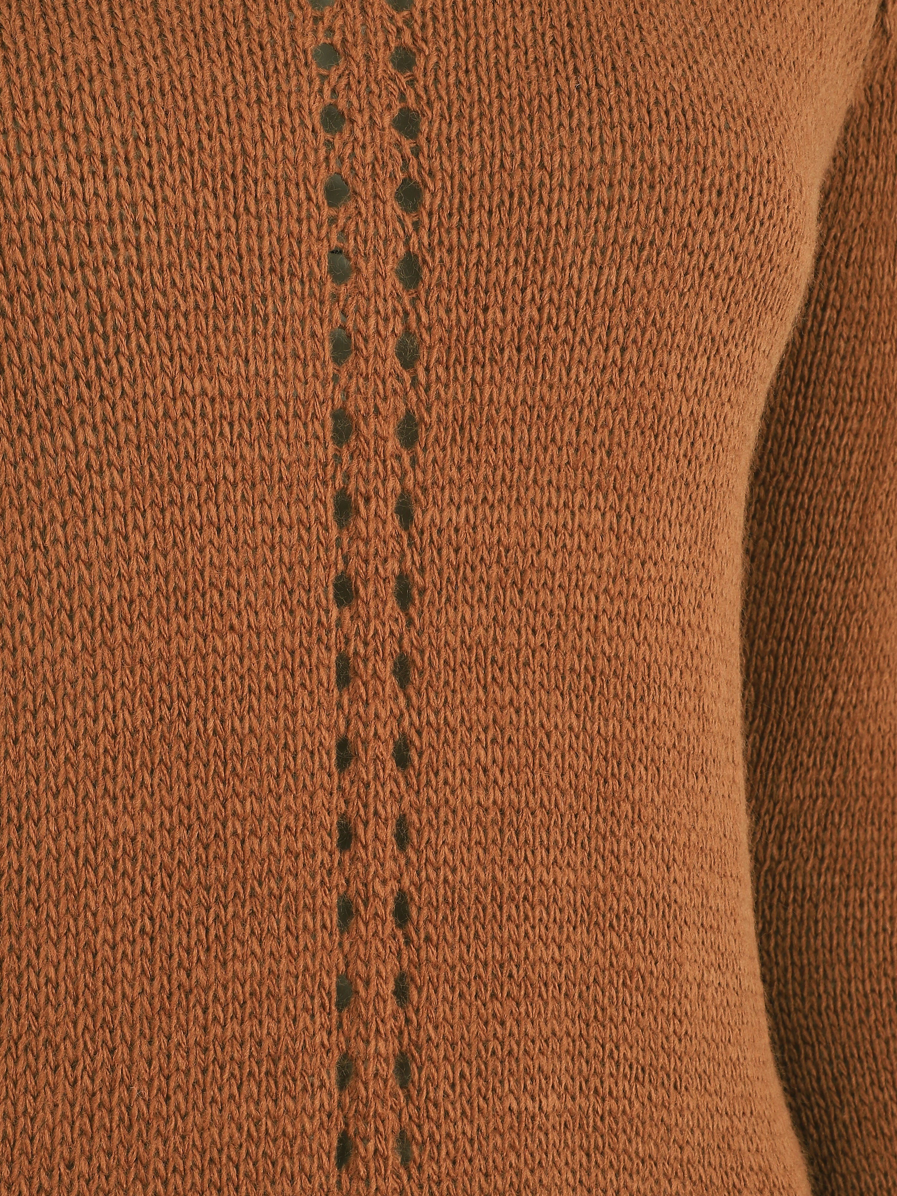 Pull droit dos en maille stylisée - Camel - 3