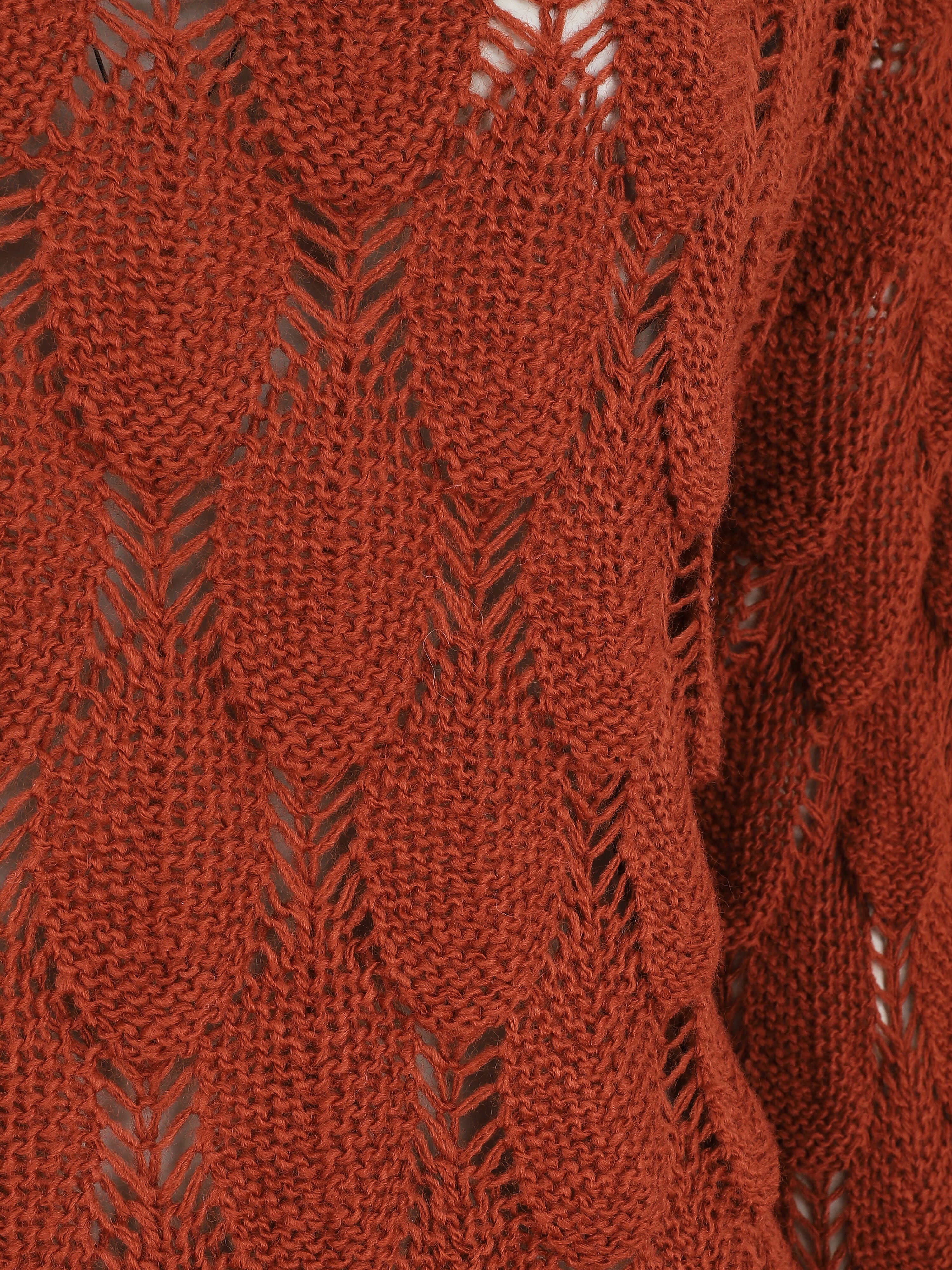 Pull en maille effet écaille - Rouille - 3