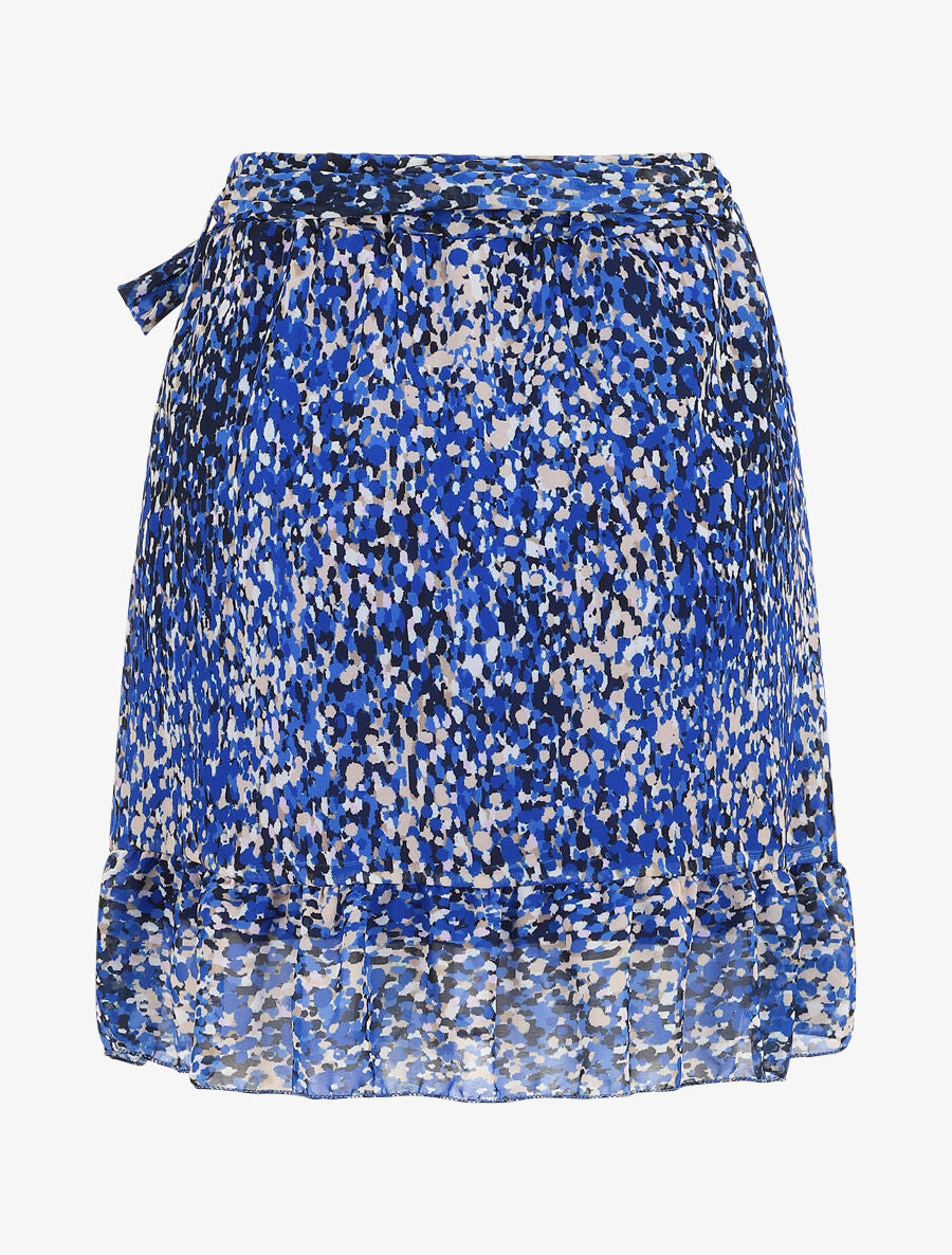 Mini jupe volantée à imprimé fleuri - Bleu roi - 2