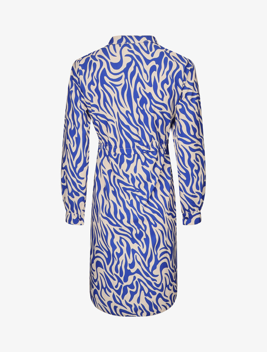 Robe chemise à imprimé abstrait - Bleu roi - 2
