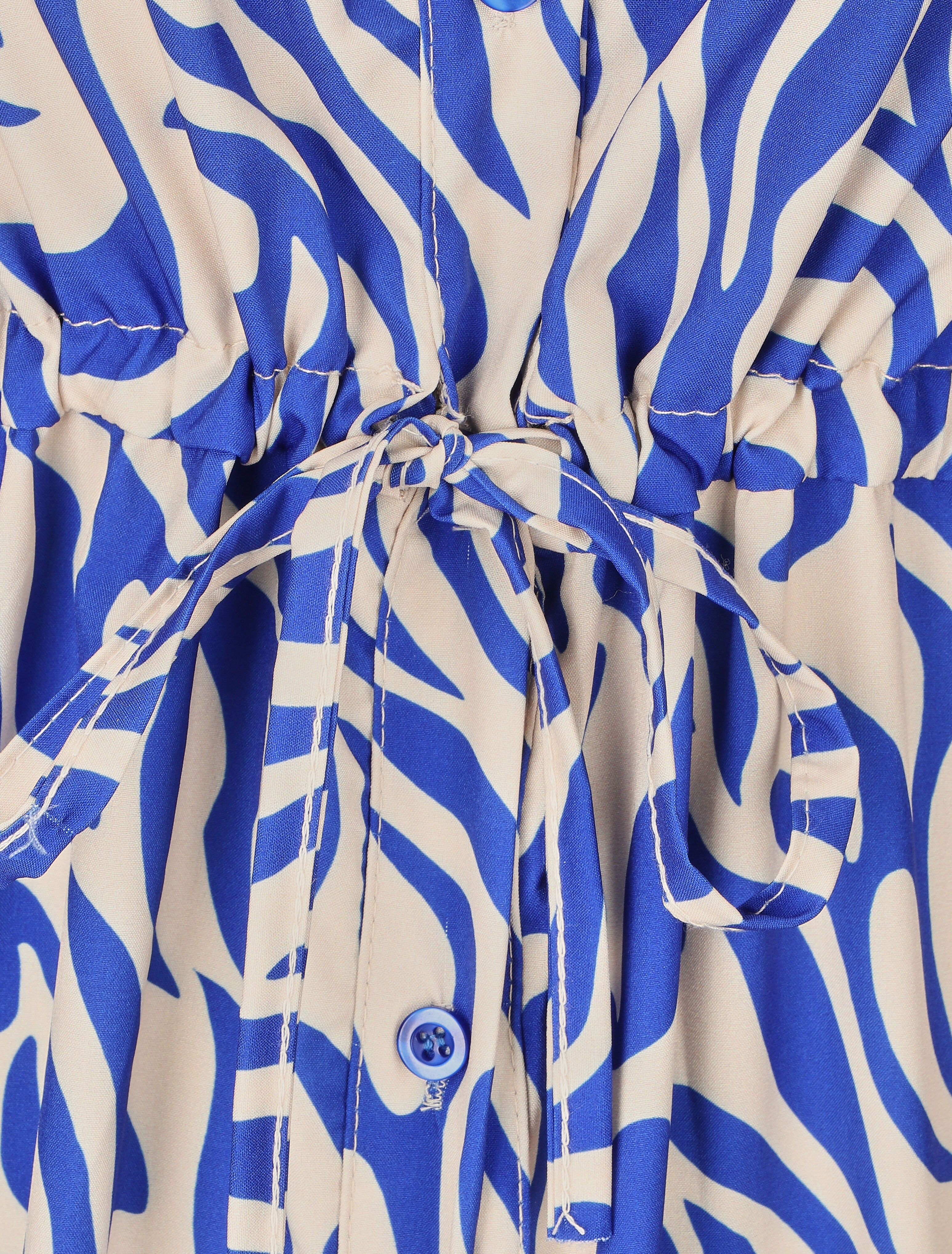 Robe chemise à imprimé abstrait - Bleu roi - 3