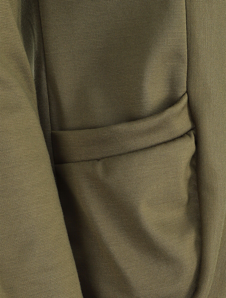 Veste légère ouverte à poches plaquées - Kaki - 3