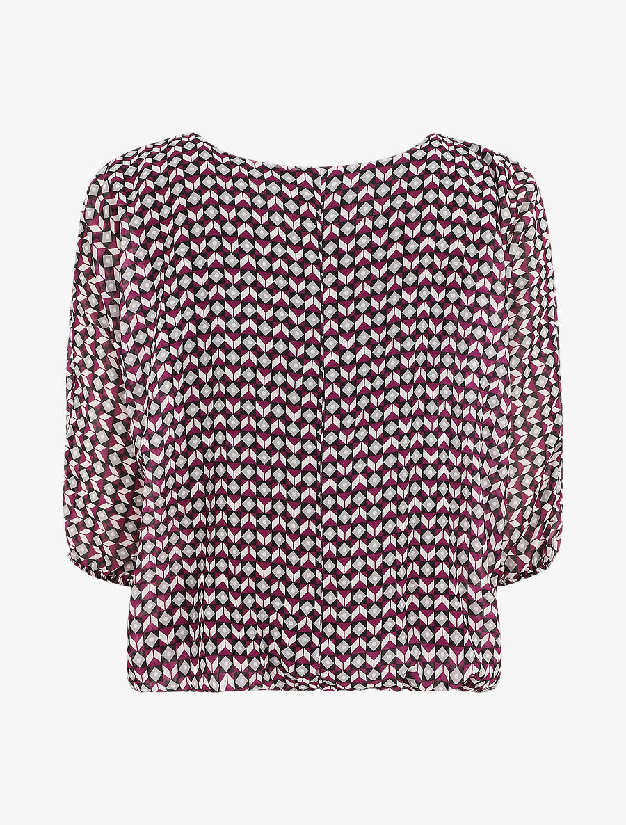 Blouse imprimé mosaïque - Violet - 2